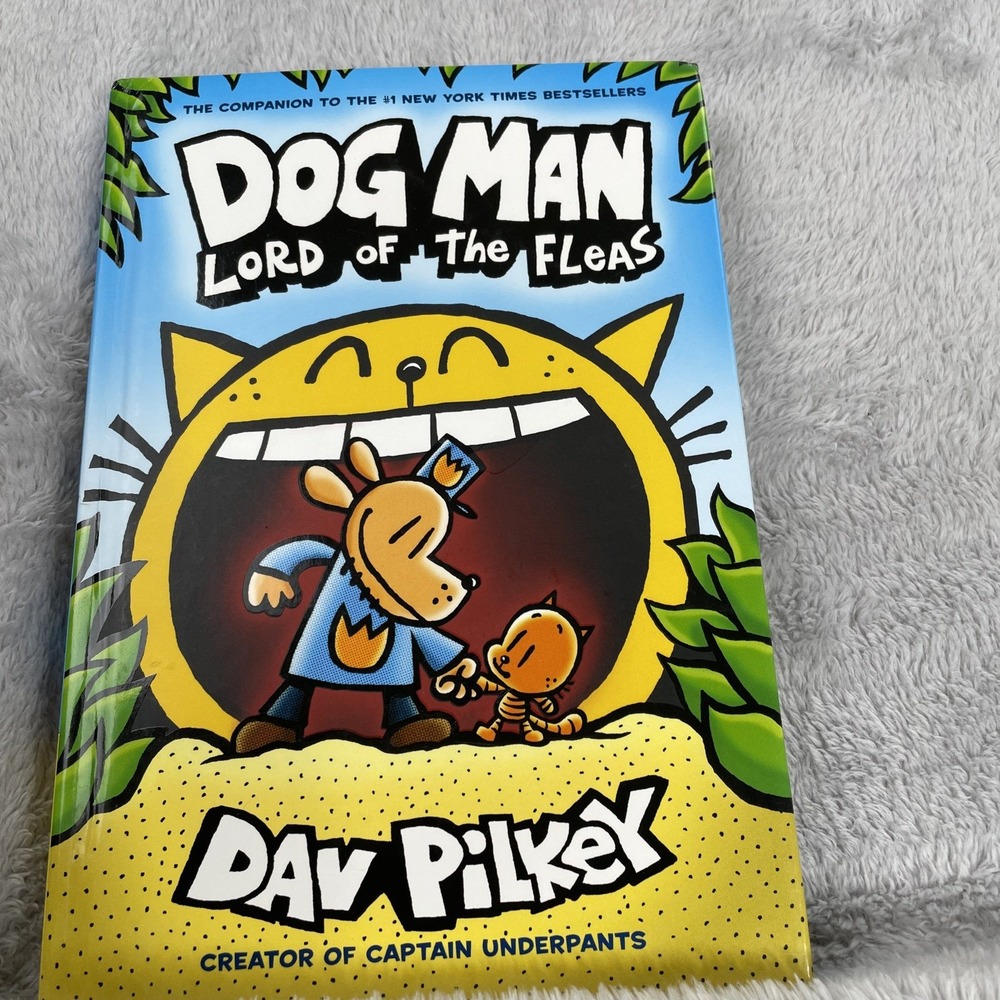 Dog Man Lord of the Fleas Book 5 Dav Pilkey Hardcover Graphic Novel Kids Comic